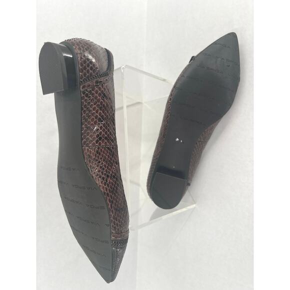 Via Spiga Dottie Brown Snakeskin Flats 7.5 - Picture 4 of 6